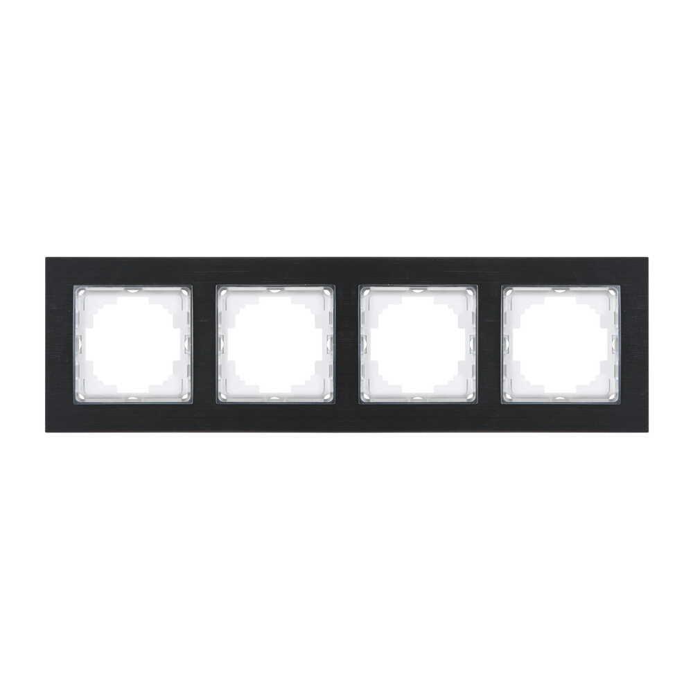 Рамка четырехместная Nilson Alegra Черный алюминий (25SH0094)