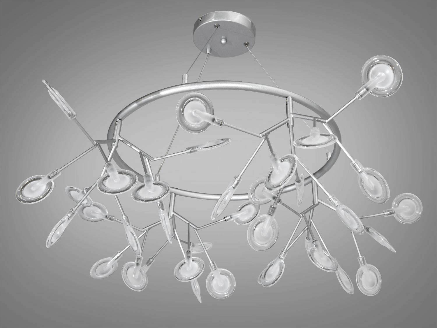 Люстра подвесная Светлячок 36 ламп Серебряный сатин (Y887-36C SL) - фото 3 Люстра подвесная Светлячок 36 ламп Серебряный сатин (Y887-36C SL) - фото 3