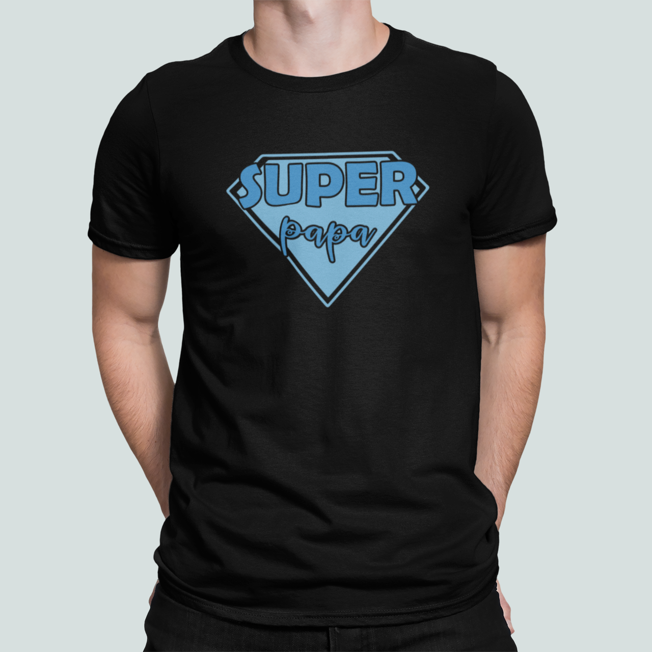Футболка мужская Stedman с принтом "Super Papa" XL Черный (ПАПА72-4)