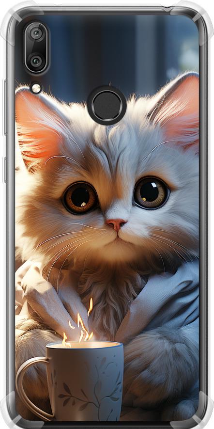 Чехол на Huawei Y7 2019 White cat (5646sp-1638-42517)