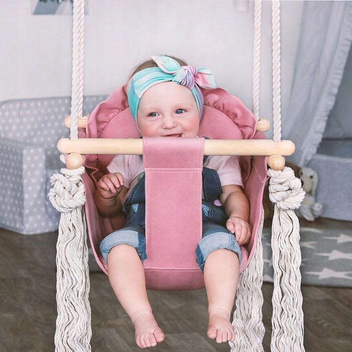 Детские качели подвесные Lulando SWING FRILL Розовый - фото 5