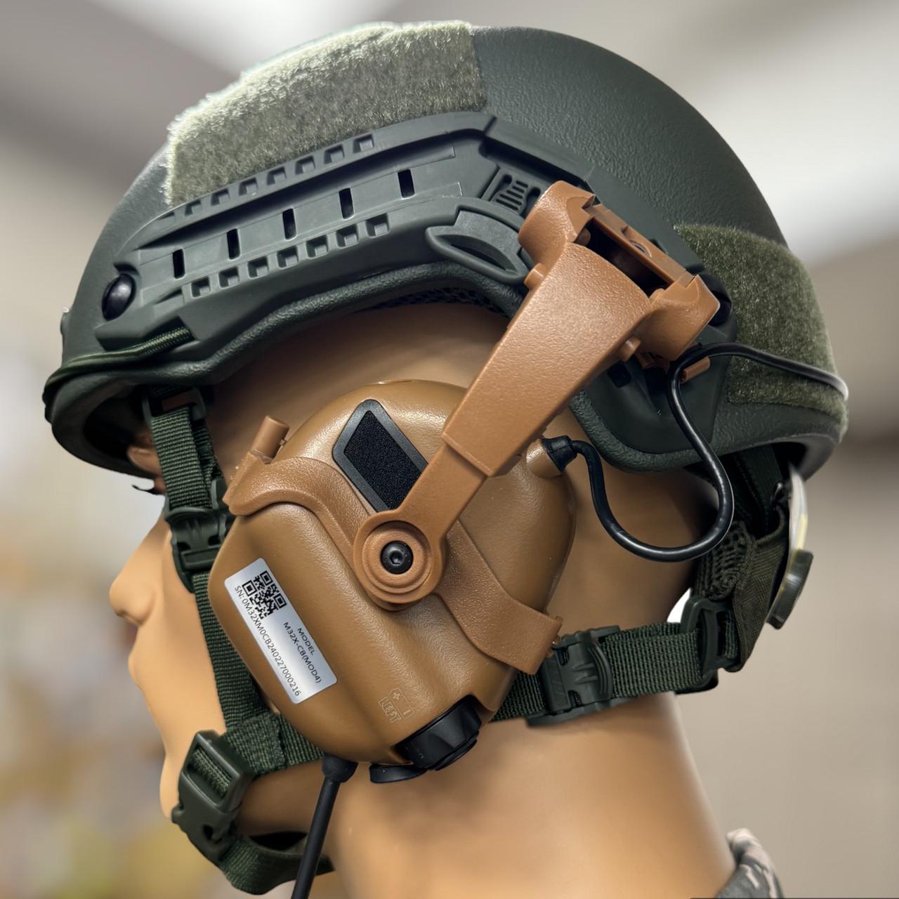 Наушники активные Earmor M32X MOD4 с креплением на шлем и оголовьем Койот (245516) - фото 8