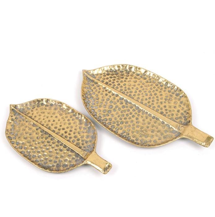 Поднос металлический 2 шт. Золотой (46053)