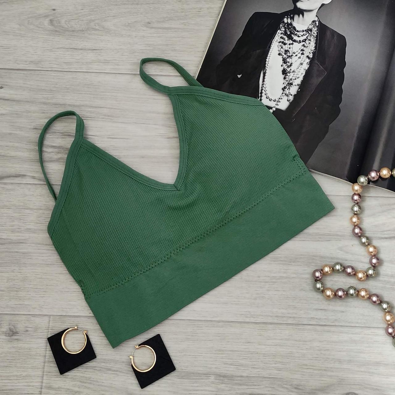 Комплект нижньої білизни в рубчик S/M Зелений (1710516826) - фото 3 Комплект нижньої білизни в рубчик S/M Зелений (1710516826) - фото 3