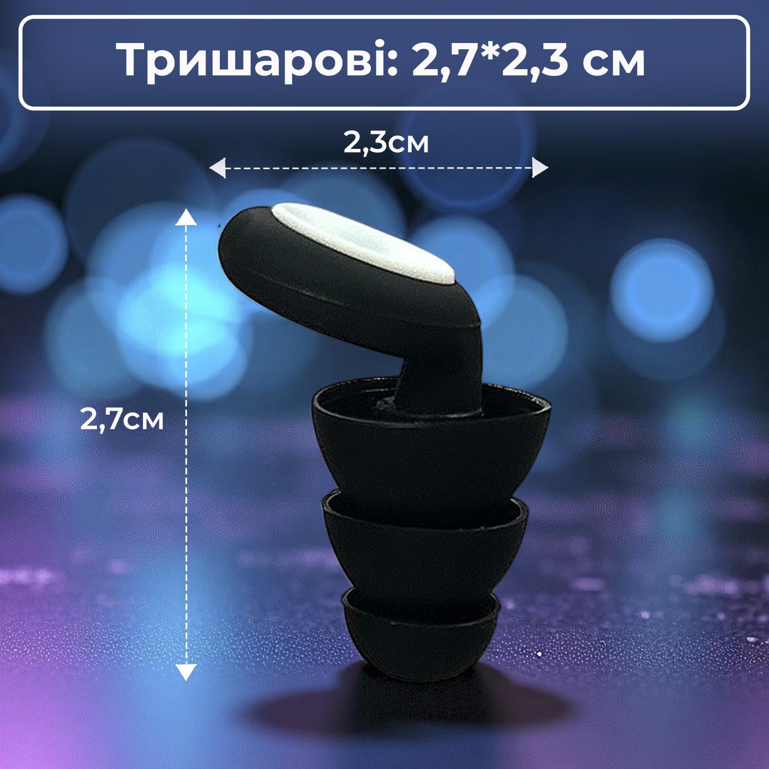 Беруши для плавания трехслойные силиконовые с акустическим фильтром Черно-белый - фото 9 Беруши для плавания трехслойные силиконовые с акустическим фильтром Черно-белый - фото 9