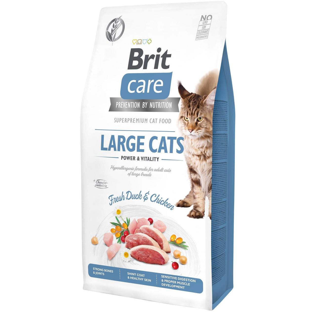 Корм сухой для кошек крупных пород Brit Care Cat GF Large cats Power & Vitality 7 кг (11237182)