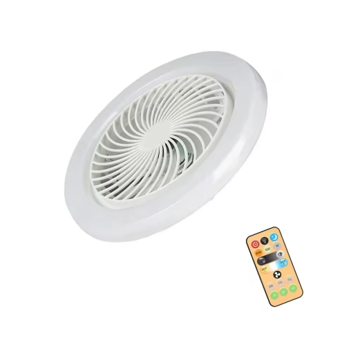 Вентилятор лампа LED з пультом ДК 26 см 30 Вт Білий (28183068)