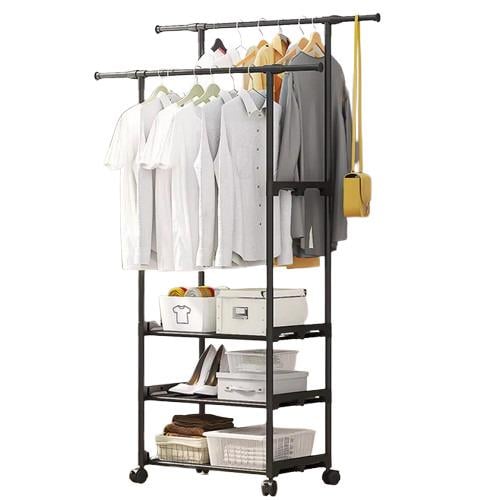 Стійка-вішалка підлогова WH9138-3 для одягу та взуття 95x35x138 Black (10867)