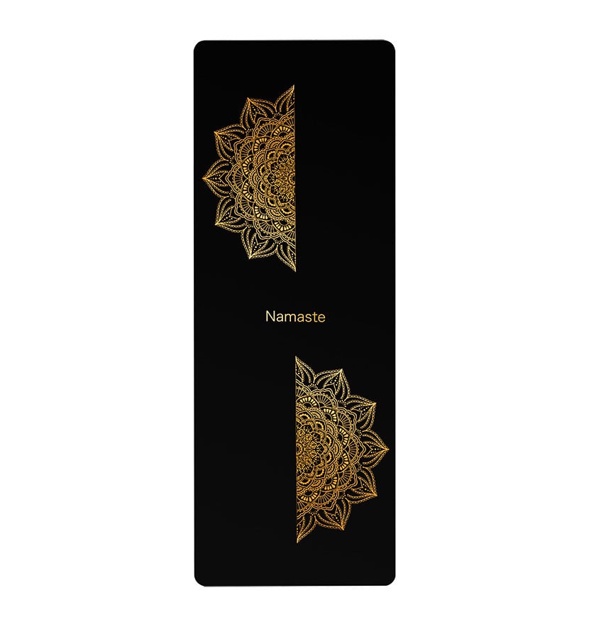 Килимок для фітнесу та йоги нековзкий з натурального каучуку 5 мм 183х68 см Чорний (0417)