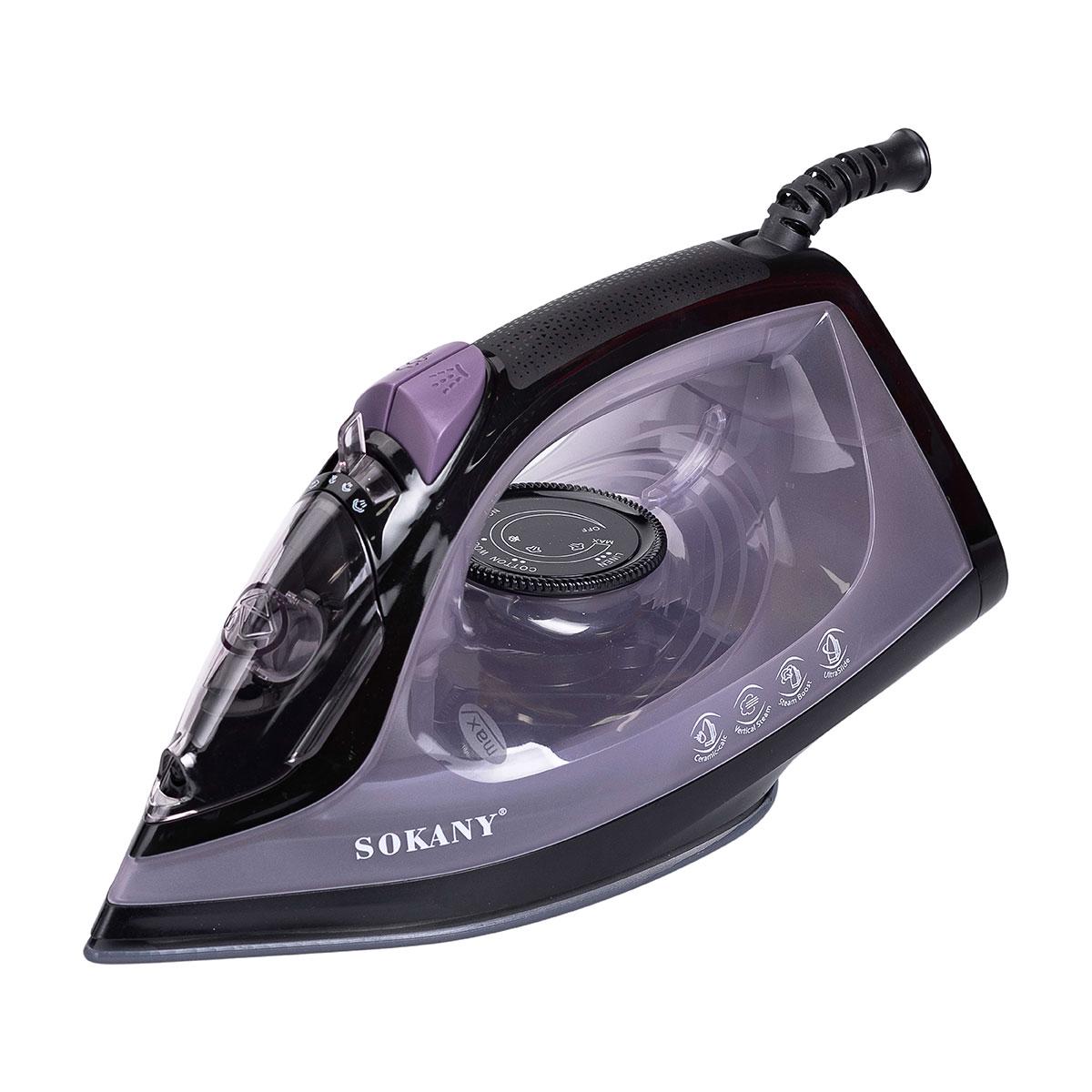 Утюг паровой ручной Sokany с керамическим покрытием бытовой с автоотключением 1800 Вт Фиолетовый (5920) - фото 7