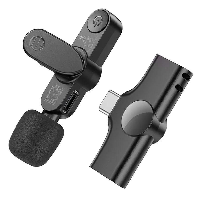 Микрофон петличный беспроводной Borofone BFK12 Trophy lavalier Type-C Black (00000074395_1)