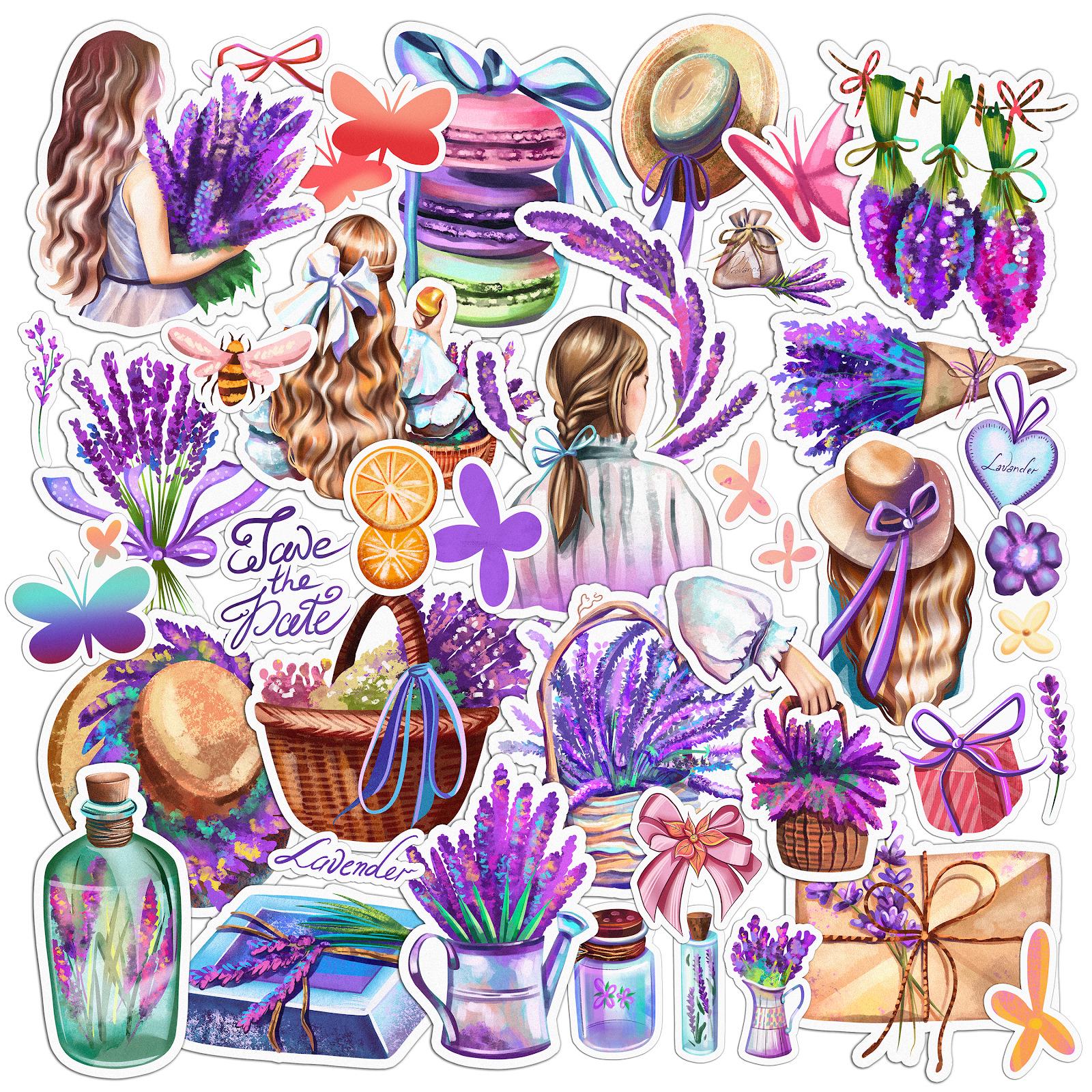 Набор стикеров Lex Altern Лавандовая мечта виниловые 40 шт.