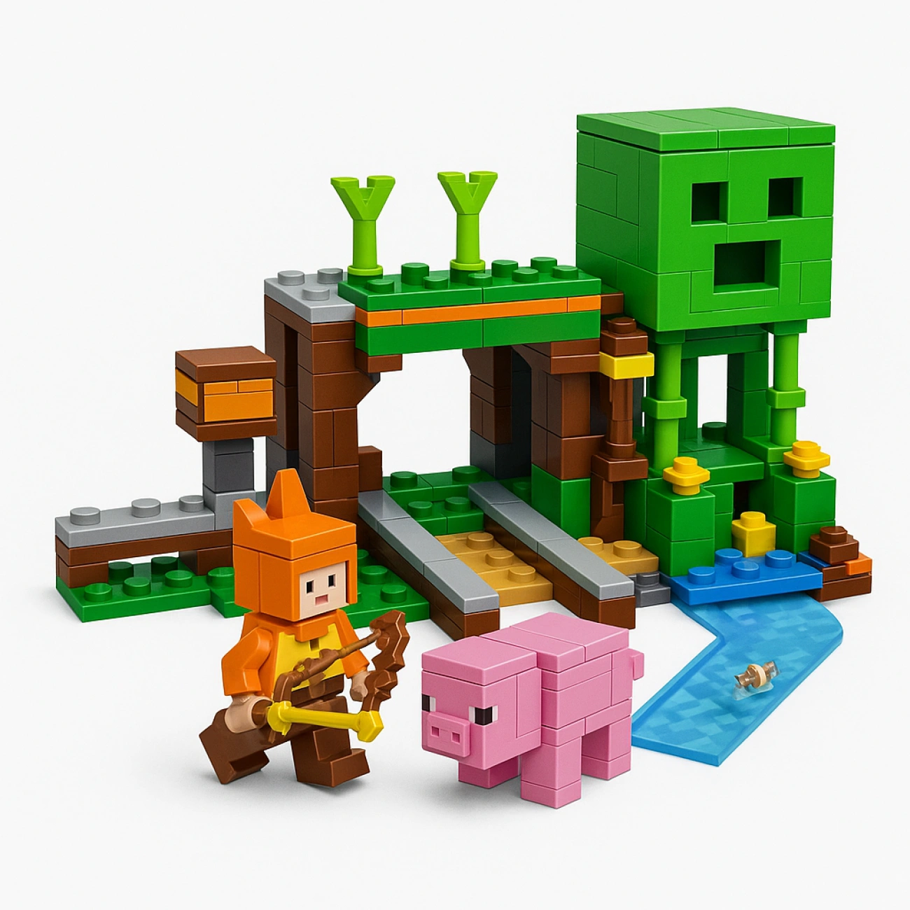 Конструктор для детей Minecraft Тайное укрытие Крипера 205 дет. (29332253)