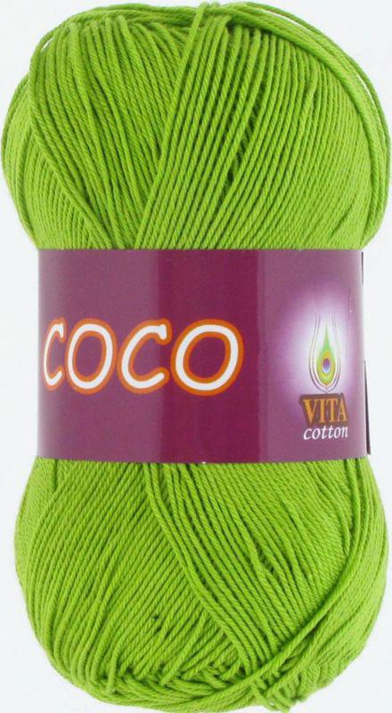 Пряжа Vita Cotton Coco 3861 салатовая (3368)