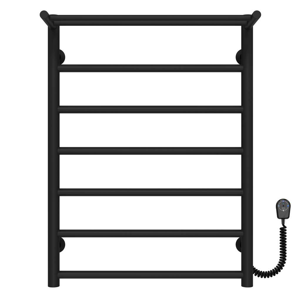 Полотенцесушитель электрический Deffi Терма П7 EF16 правое подключение нержавеющая сталь 500х700 мм Черный (C.TE.70.50.7.EBR5)