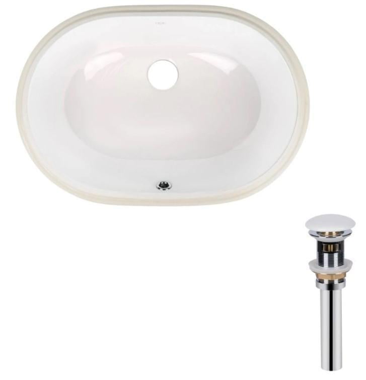 Раковина врізна овальна Qtap Stork 570x390x210 мм с донним клапаном PU02O White (QT15116030WN47294)