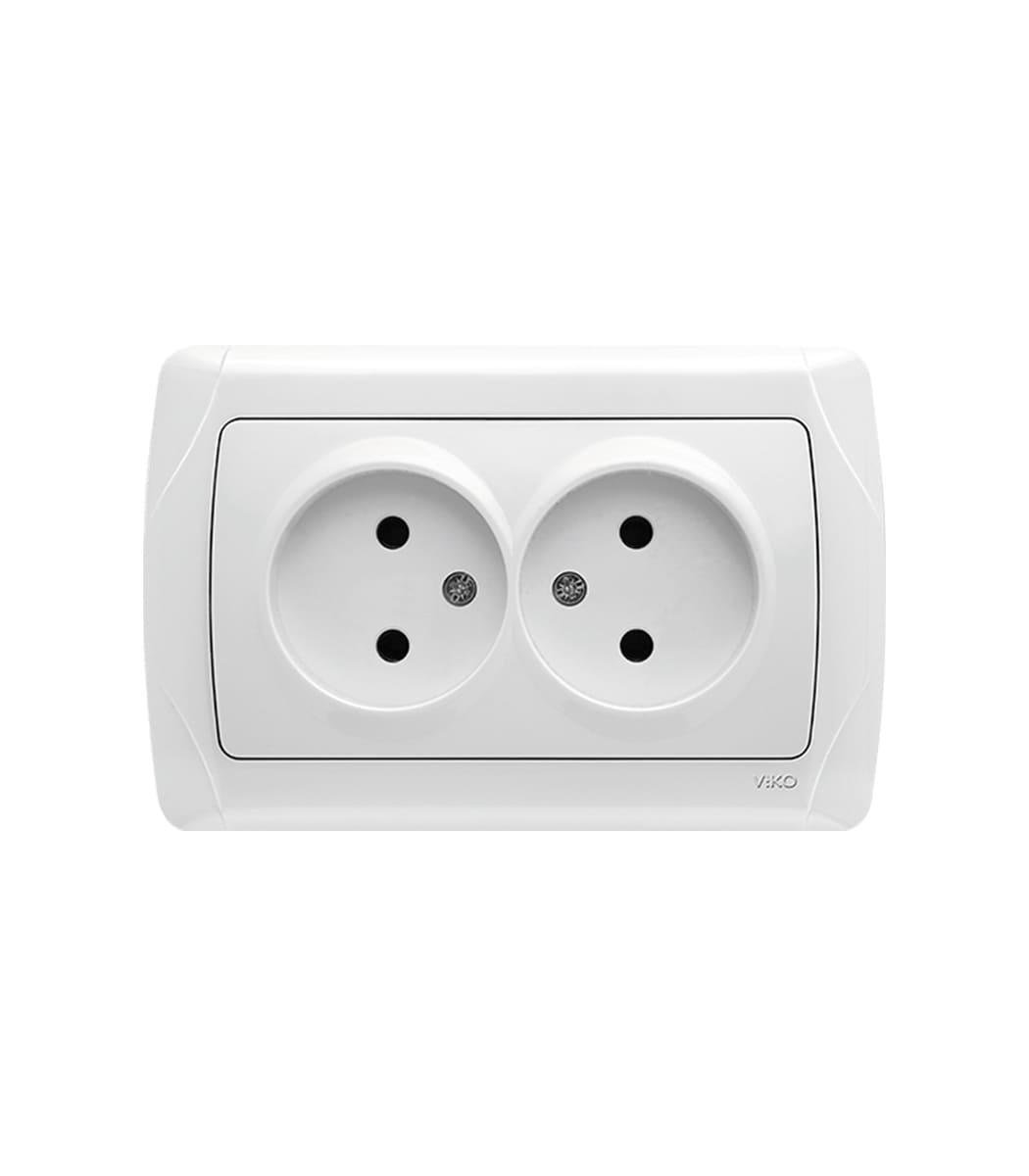 Розетка внутренняя двойная VIKO Carmen без заземления