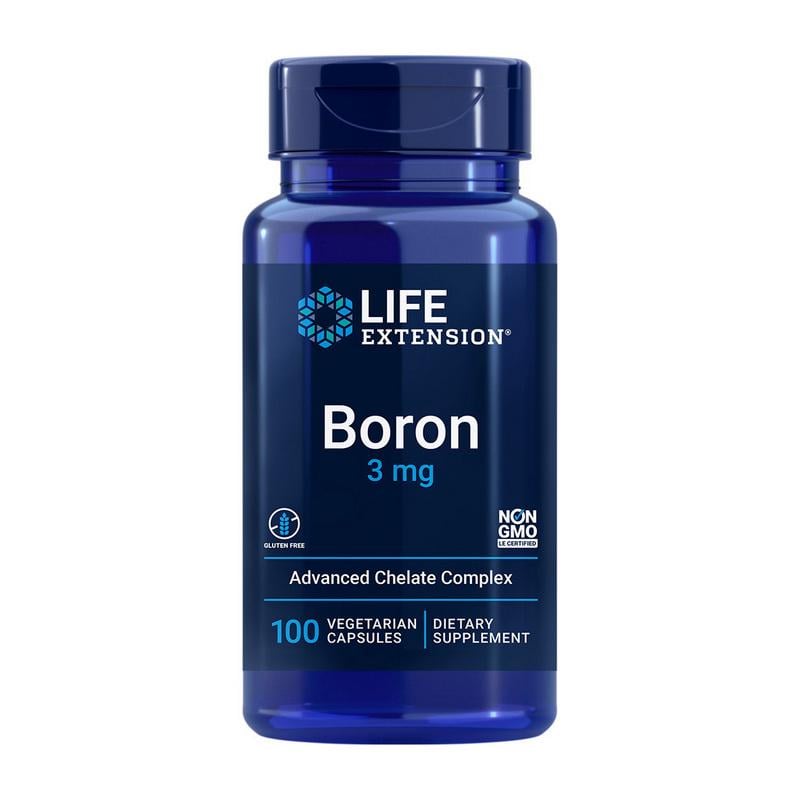 Бор цитрат/аспартат/гліцинат з вітаміном B2 Life Extension Boron 3 mg 100 вег. капс.