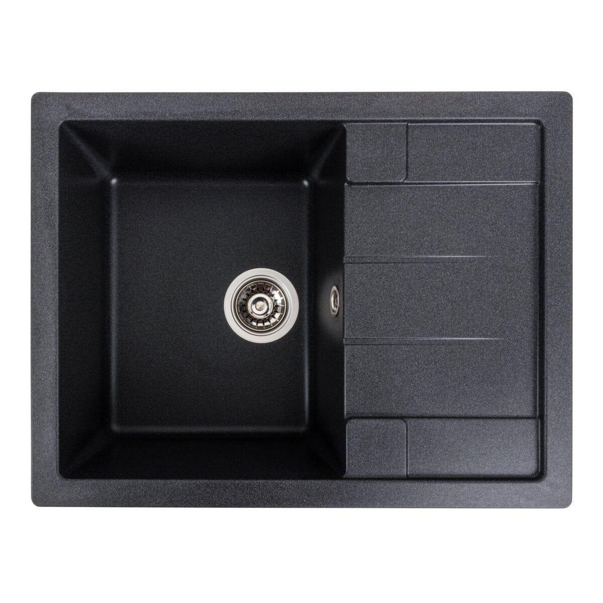Мойка гранитная Valeso Intenso 650х500 врезная прямоугольная Карбон матовая (PLTM-SP000047229)