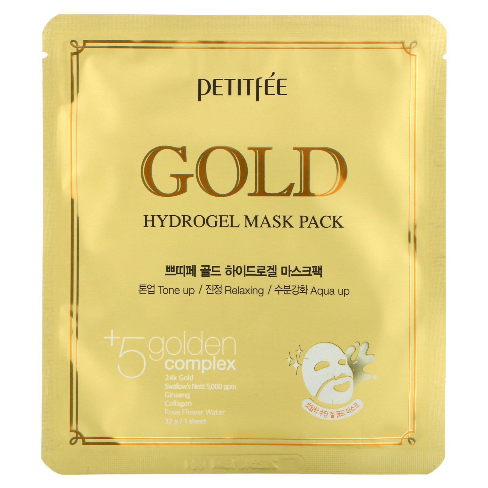 Гідрогелева маска для обличчя Petitfee Gold Hydrogel Mask Pack з золотим комплексом