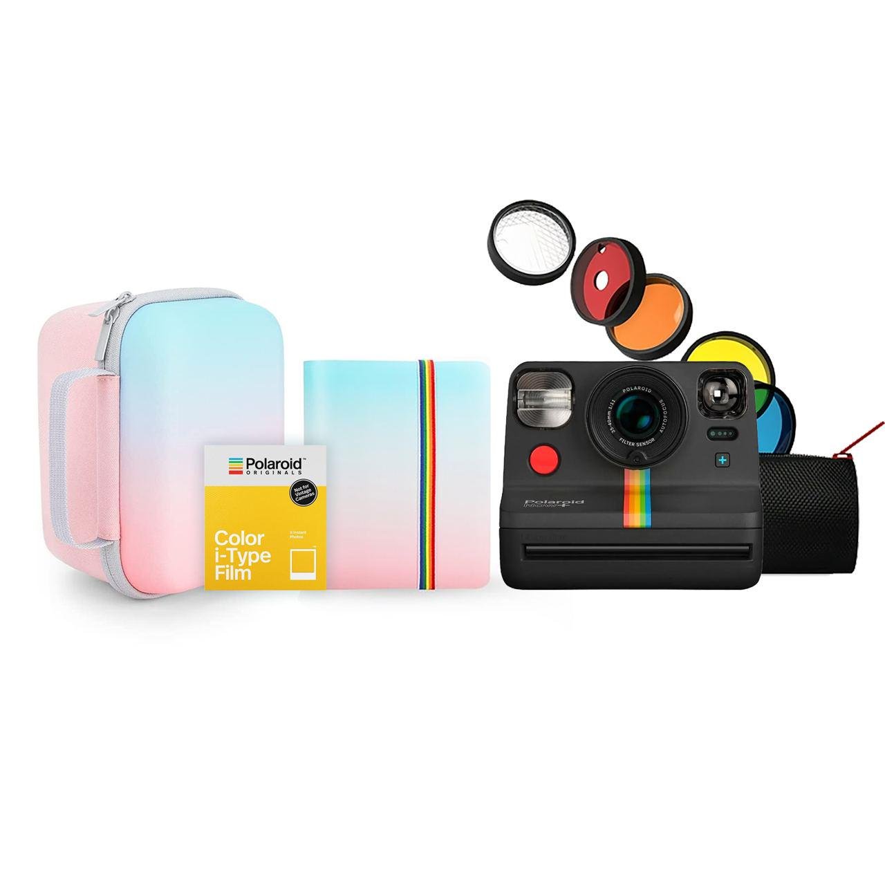 Камера моментального друку Polaroid Now+ + сумка-чохол + фотоальбом + фотоплівка 10 шт. Black