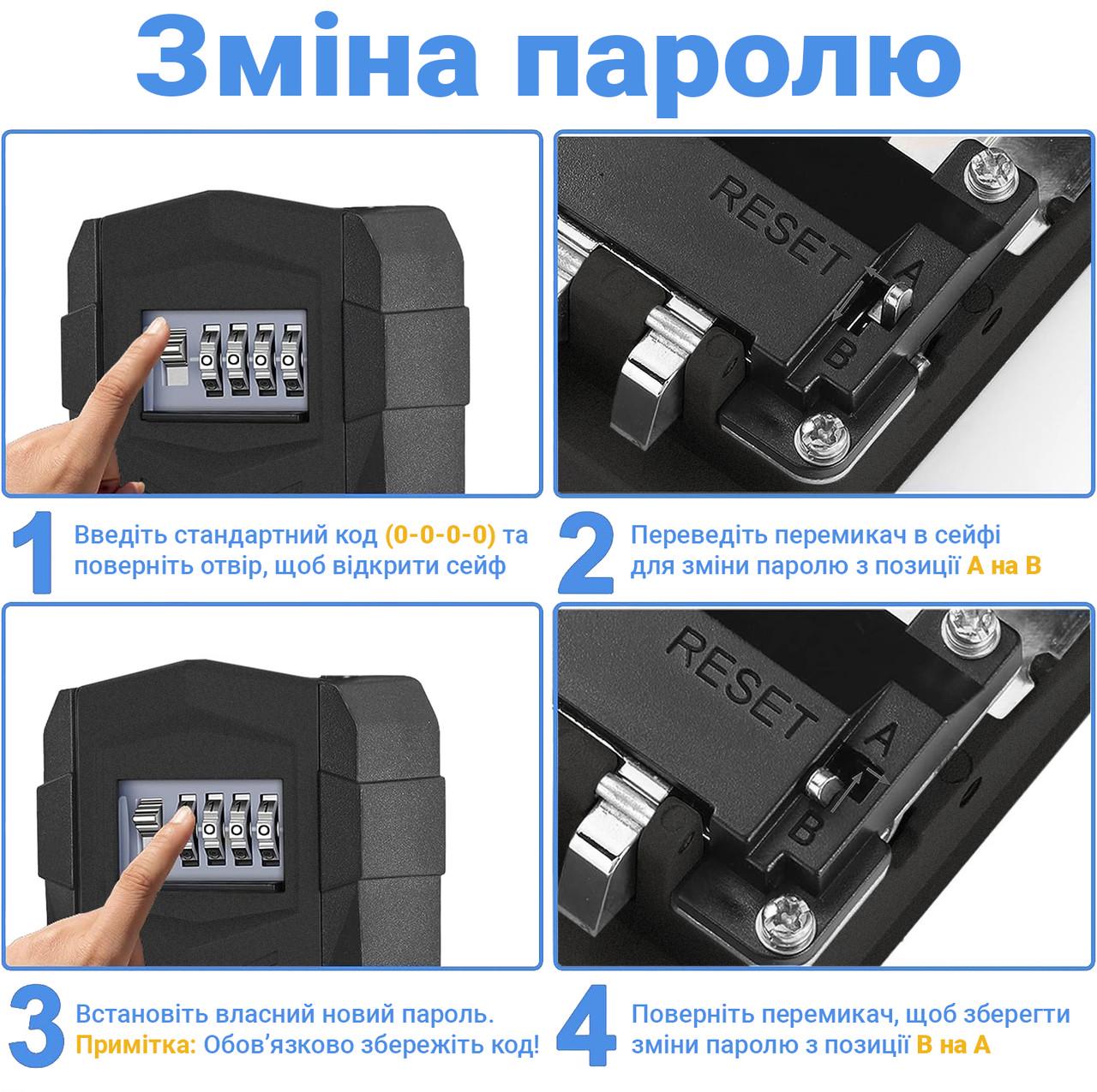 Мини сейф для ключей uSafe KS-11 антивандальный металлический с кодовым замком внешний настенный Черный (0278) - фото 9 Мини сейф для ключей uSafe KS-11 антивандальный металлический с кодовым замком внешний настенный Черный (0278) - фото 9