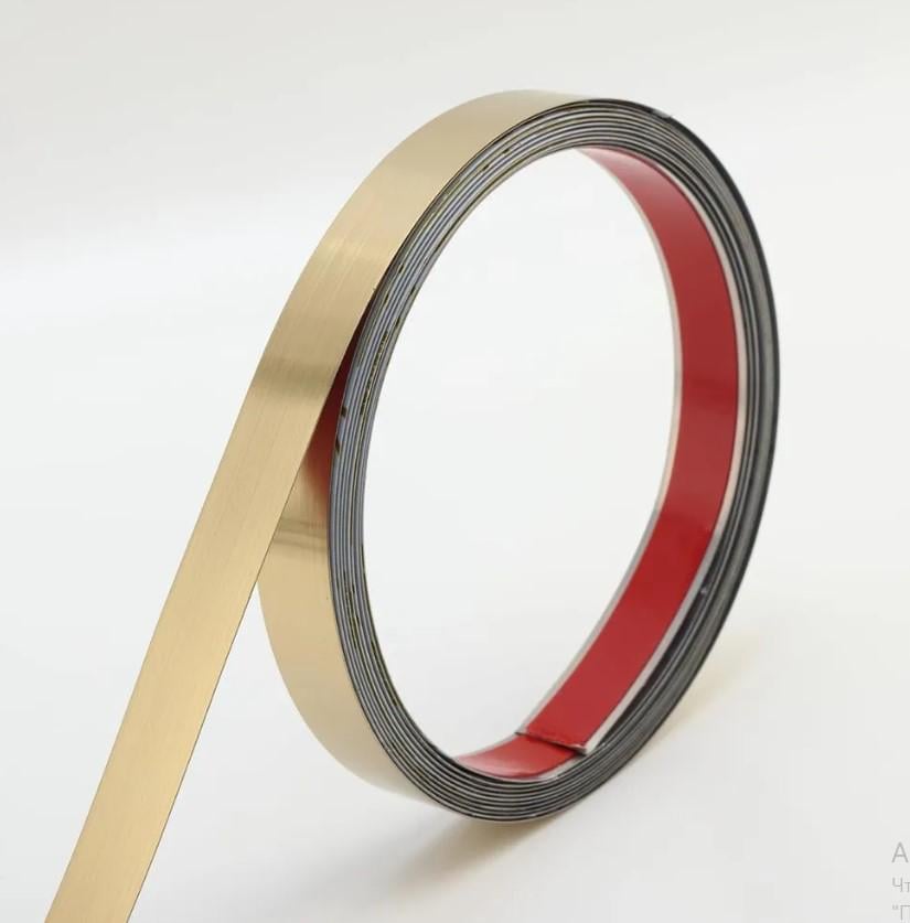 Наклейка на стену зеркальная молдинг металлическая 2 смx10 м Золотой (8987)