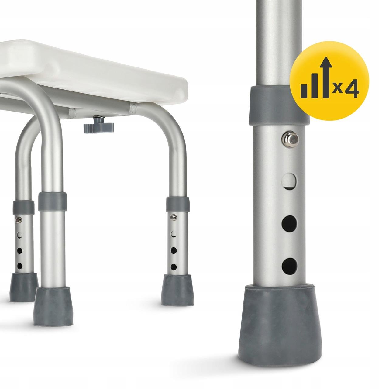 Ступень-табурет для ванной и душа 4fizjo регулируемая White/Grey (P-5905973403429) - фото 4