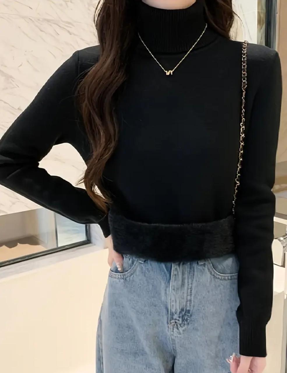 Водолазка зимова з хутром усередині L Чорний (2513174764) - фото 6 Водолазка зимова з хутром усередині L Чорний (2513174764) - фото 6