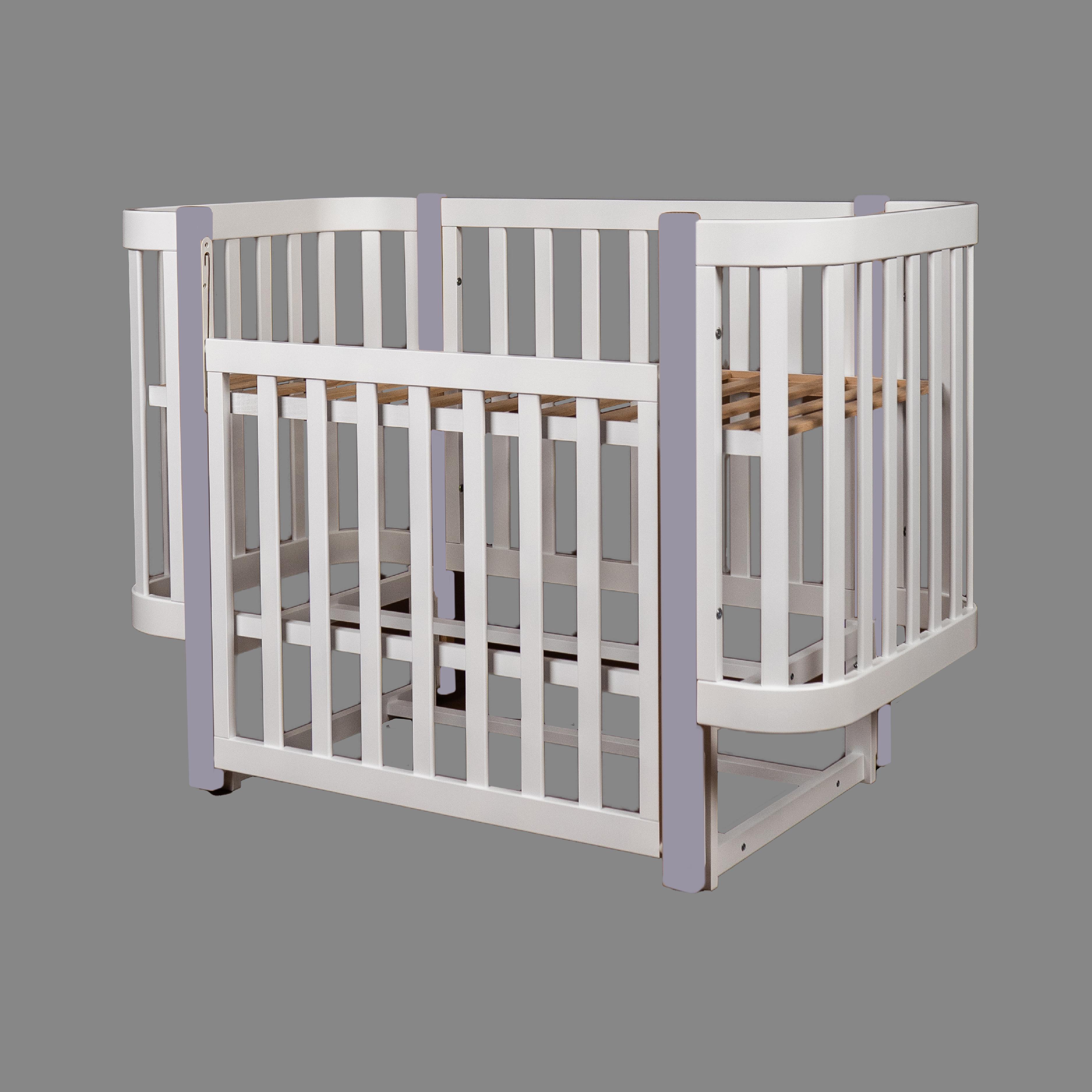 Детская кроватка Dominanta Милано с маятником и опускной боковиной Белый с серым (ЛД 7 БС_01) - фото 4 Детская кроватка Dominanta Милано с маятником и опускной боковиной Белый с серым (ЛД 7 БС_01) - фото 4