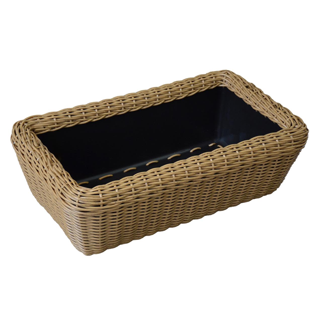 Кашпо прямоугольное для растений и цветов из искусственного ротанга/ручной работы 45 л Дерево (12354571) - фото 4