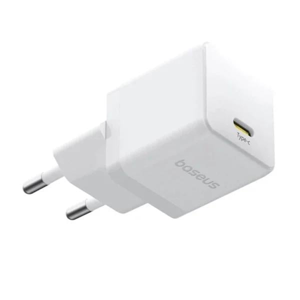 Зарядний пристрій мережевий BASEUS Palm Fast Charger 20W USB-C з кабелем USB-C to Lightning 1 м White (E0116400)