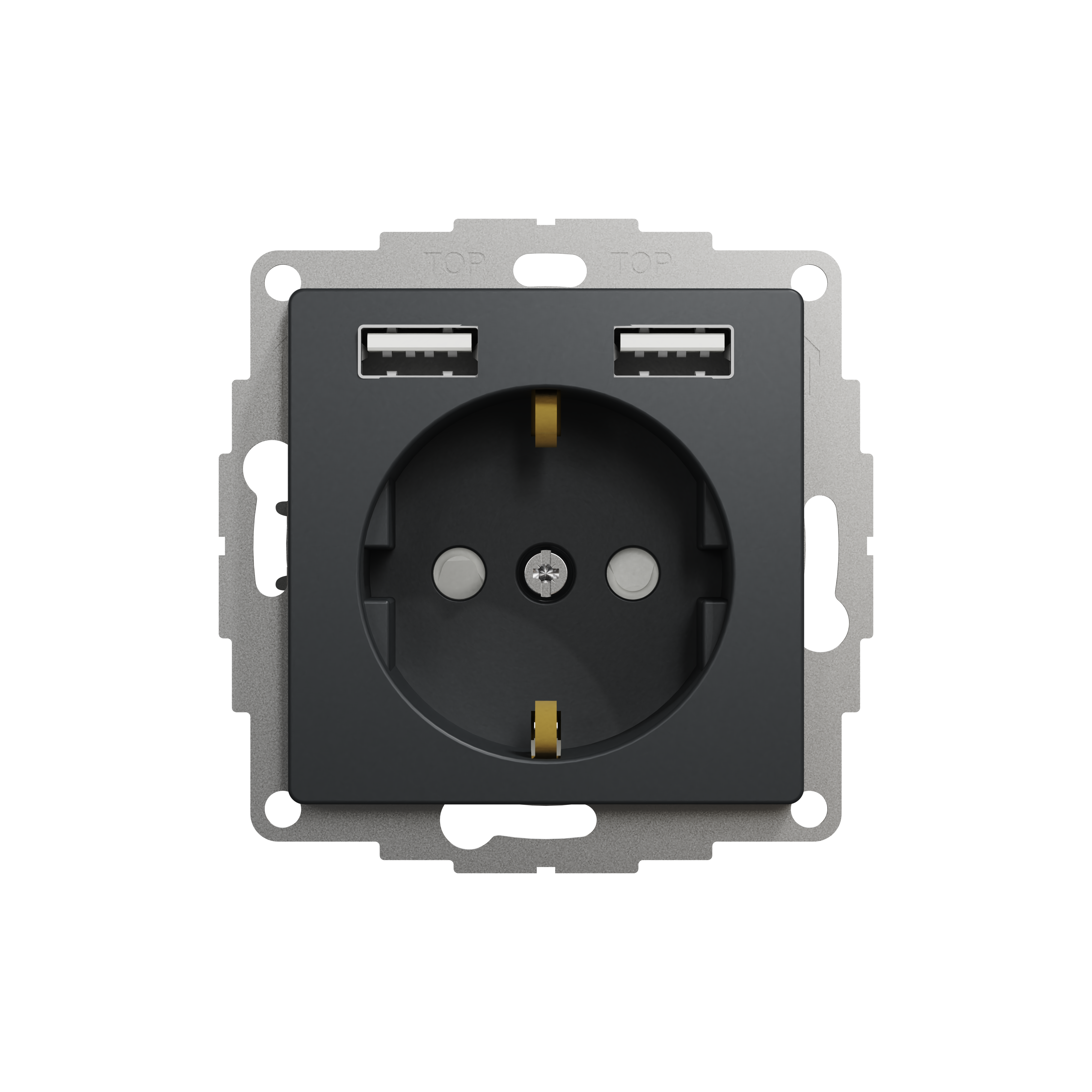 Розетка Schneider Electric Sedna Design 2 USB с заземлением Черный (SDD114052)