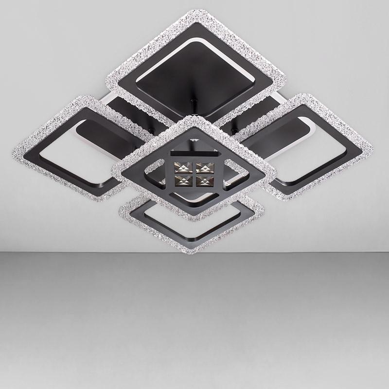 Стельова люстра LED з підсвічуванням Light House SC-18242/4+1C 110W+26W 2.4G 430х430х120 мм Чорний