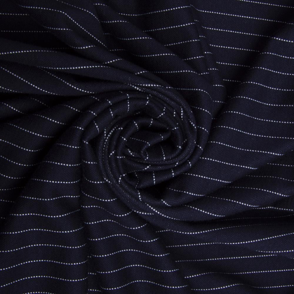 Ткань трикотаж Полоса Темно-синяя (23256)