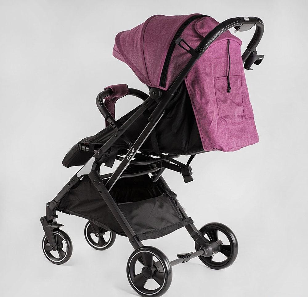 Коляска прогулочная Joy Comfort L-30201 со стальной рамой/футкавером/подстаканником Фиолетовый (23867913) - фото 4 Коляска прогулочная Joy Comfort L-30201 со стальной рамой/футкавером/подстаканником Фиолетовый (23867913) - фото 4
