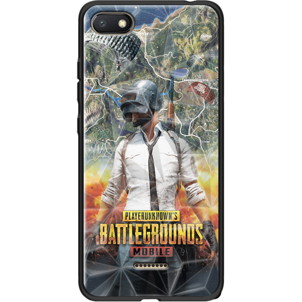 Чехол Boxface Xiaomi Redmi 6A PUBG Mobile Черный силикон с призмой (34811-up2309-37868)