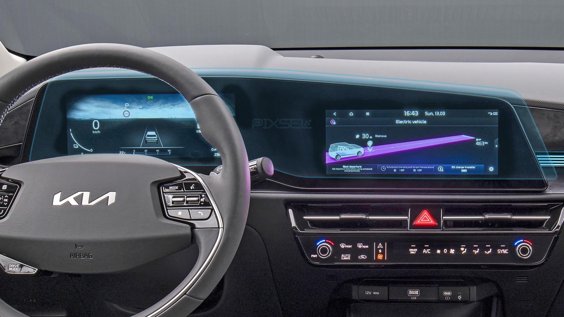Захисне скло Pixsel гібридне матове на панель приладів Kia NIRO-30,3“ 2022
