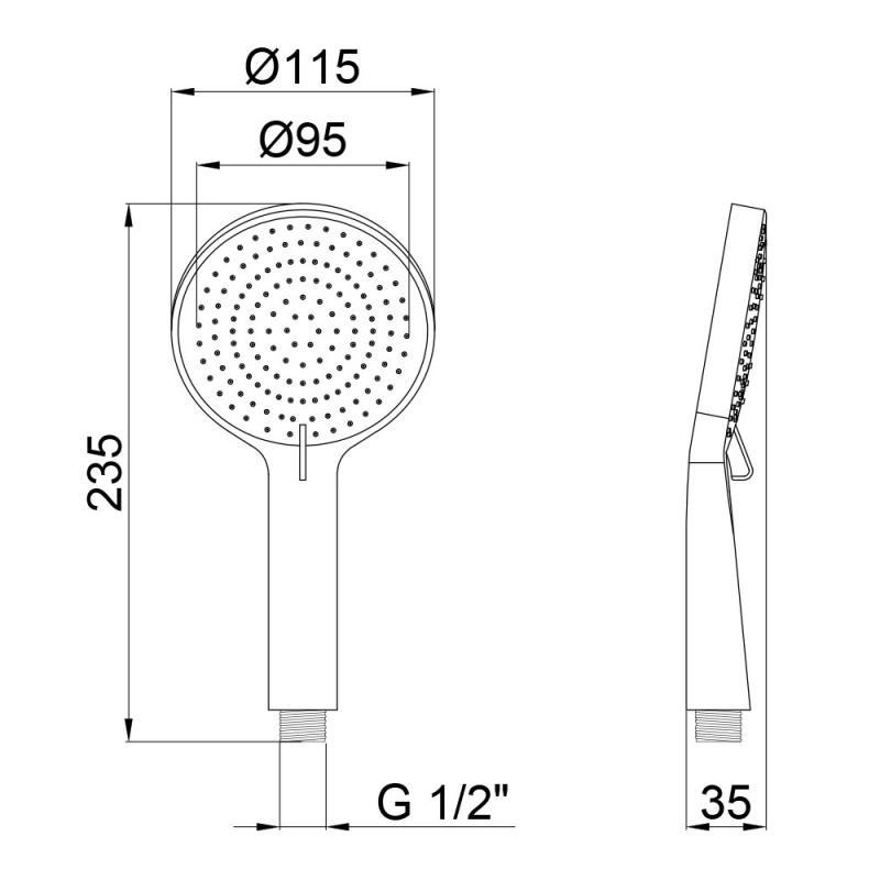 Лейка для ручного душа Q-tap Rucni A116O3PBB - фото 3