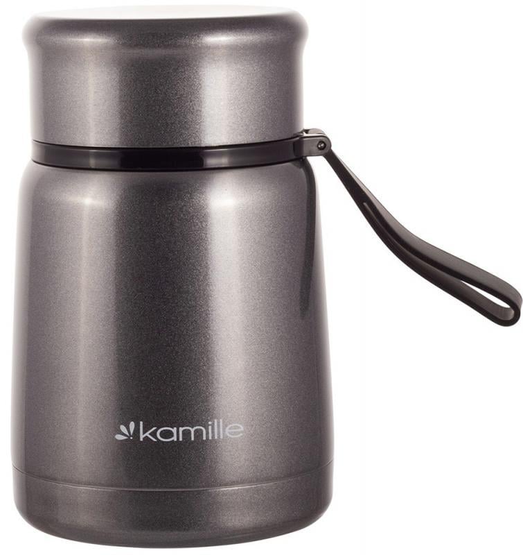 Термос пищевой Kamille из нержавеющей стали 530 мл Серебряный