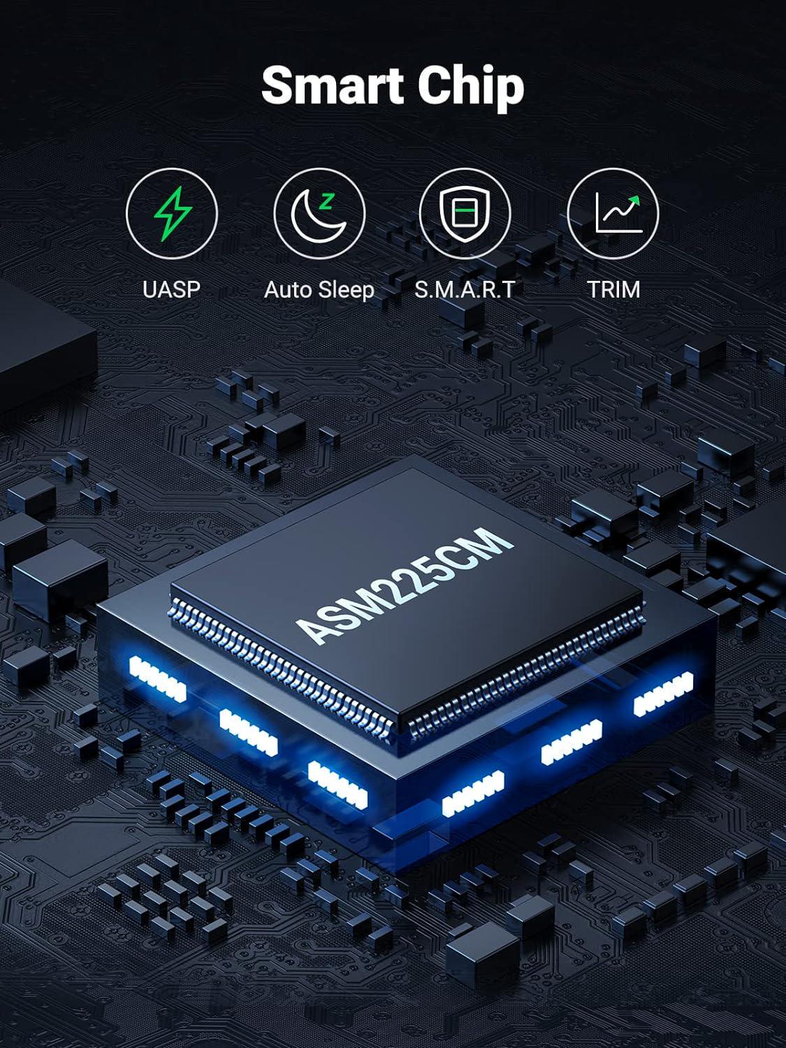 Корпус UGREEN для SSD/HDD 2.5"/5 Гбіт/с SATA III з USB кабелем 0.3 м Чорний (30847) - фото 12