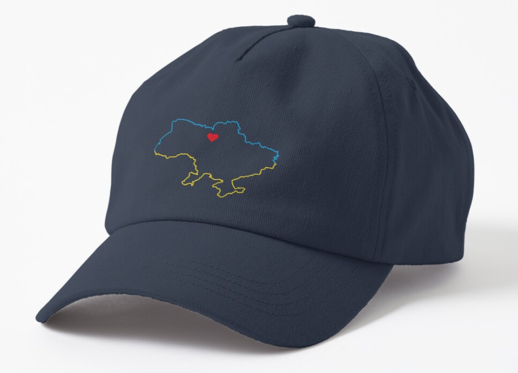 Кепка унисекс Malfini с патриотическим принтом "Контурная карта Украины Киев Сердце Украины" Темно-синий (УКР100К-1692611405)