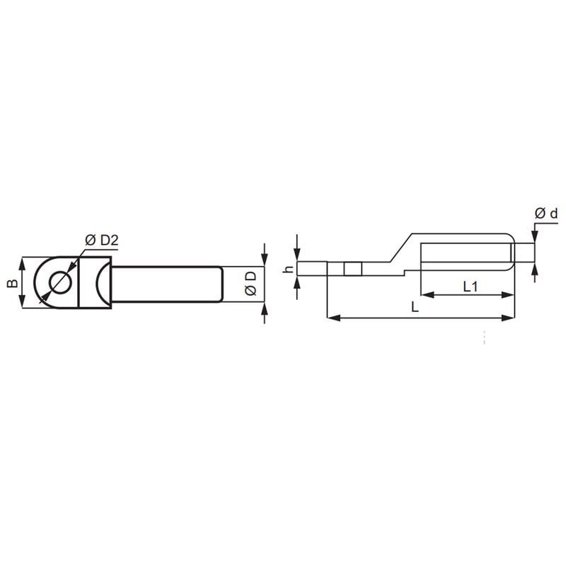 Наконечник луженый АСКО-УКРЕМ DT/G-35-6 35 мм2 M6 гильза 40 мм 1 шт. (A0060180036) - фото 2