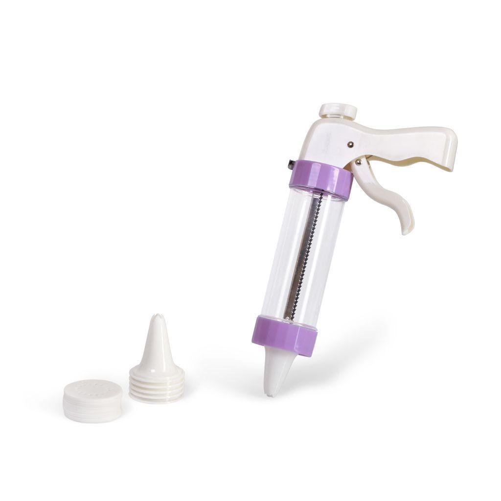 Шприц-пістолет кондитерський Fissman з 6 насадками для крему та 13 дисками для печива 23 см із пластику (AY-7181.DR)