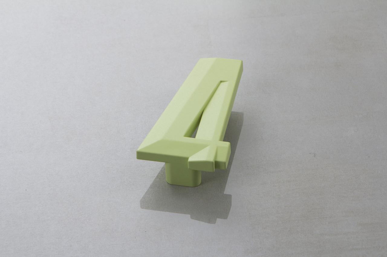 Мебельная ручка Poliplast цифра четверка РП-4 Зеленый светлый матовый (16242)