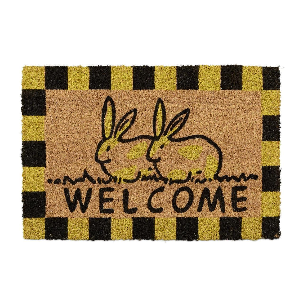 Коврик под дверь Кролики Welcome из кокосового волокна 60х40 см (19744480)