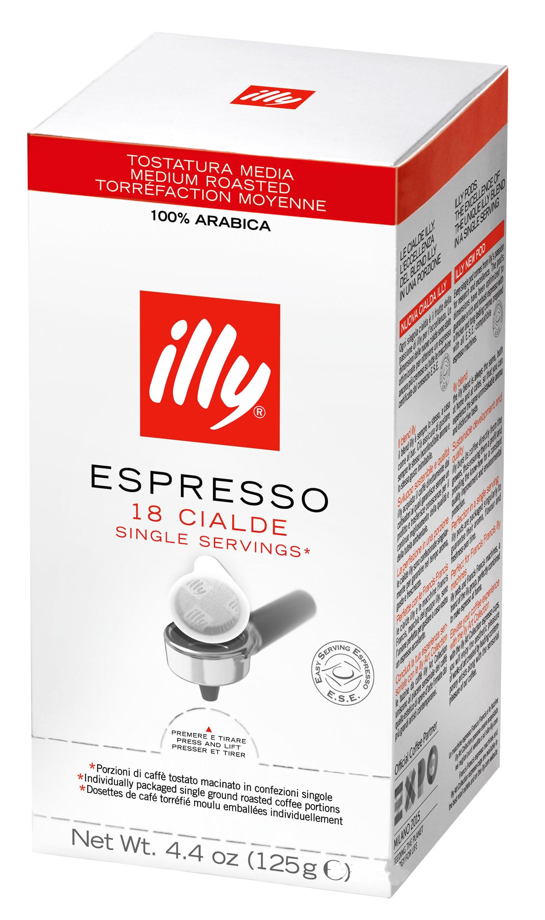 Кофе в монодозах чалдах illy Espresso картон MEDIUM 18 шт. (11647100)