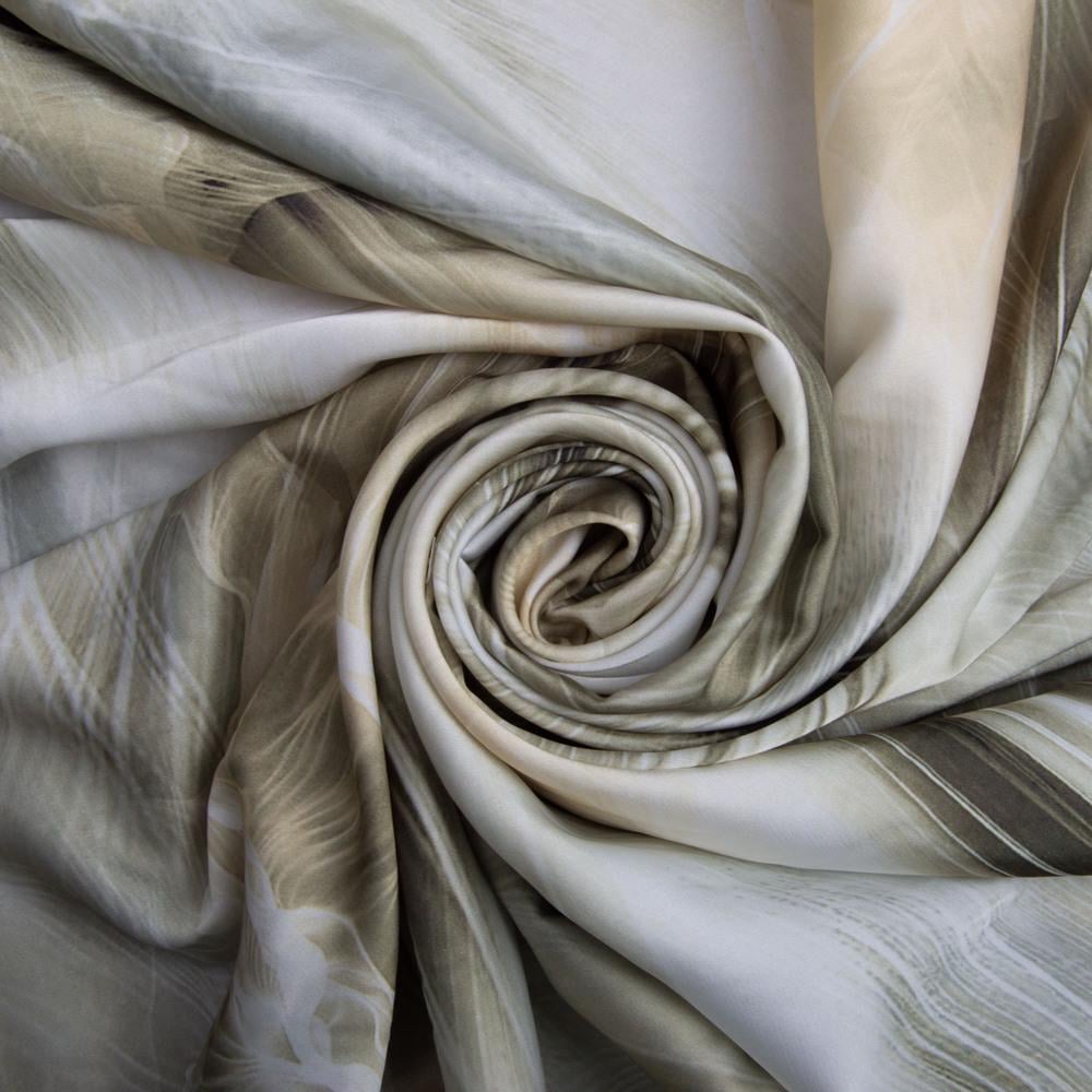 Ткань плательная атлас шелк стрейч олива