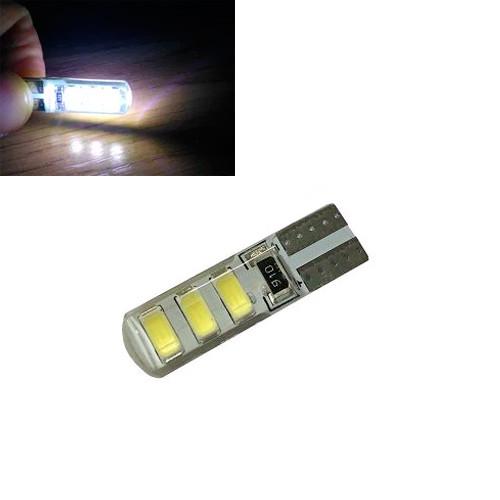 Автомобільні лампи LED комплект з обманкою T10 W5W 6 SMD 5630 5730 в силіконі 2 шт. Біле світло (424414) - фото 2 Автомобільні лампи LED комплект з обманкою T10 W5W 6 SMD 5630 5730 в силіконі 2 шт. Біле світло (424414) - фото 2