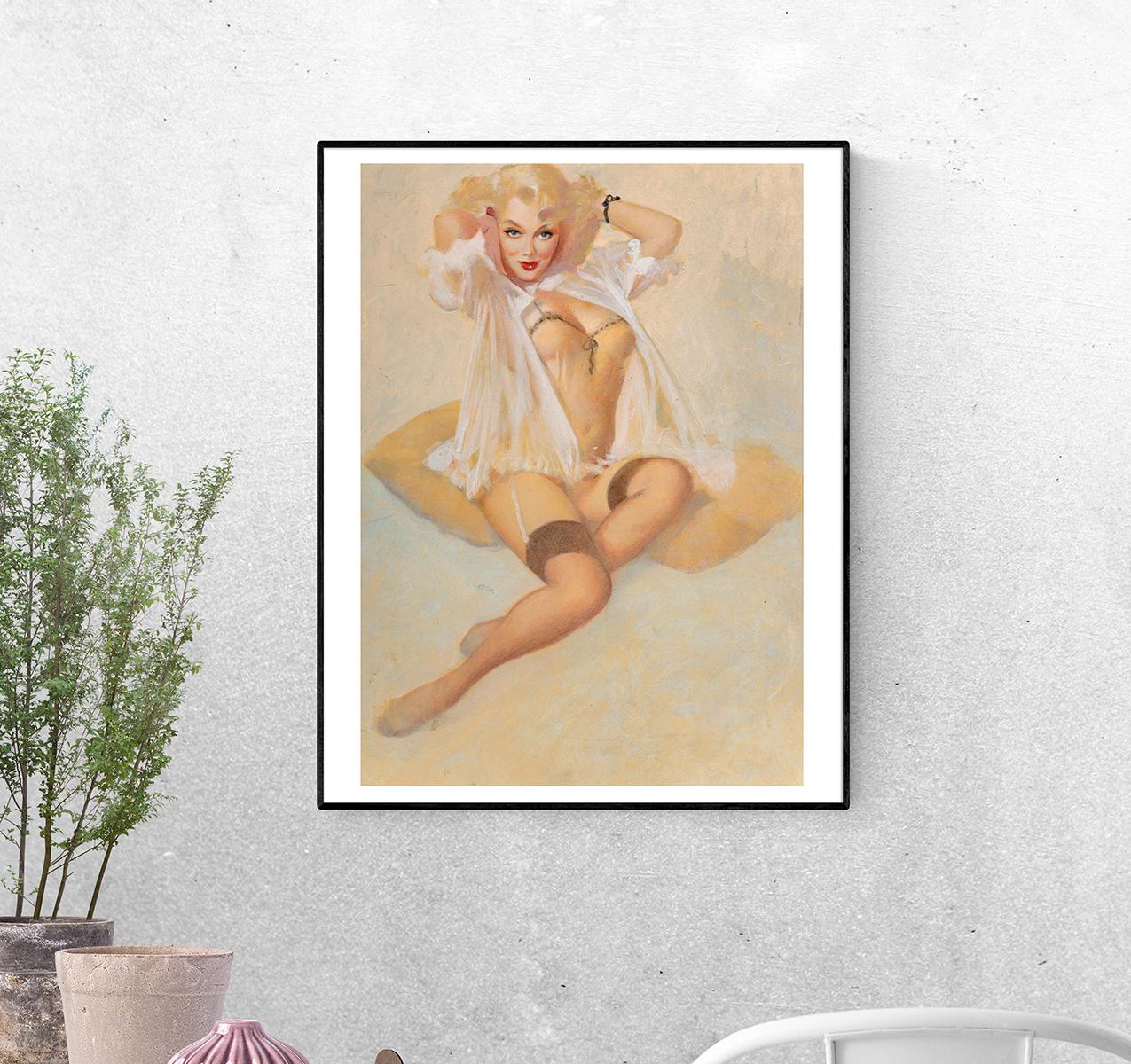 Постер Блонда в пеньюаре формат А-2 (pin_up010010_Poster)